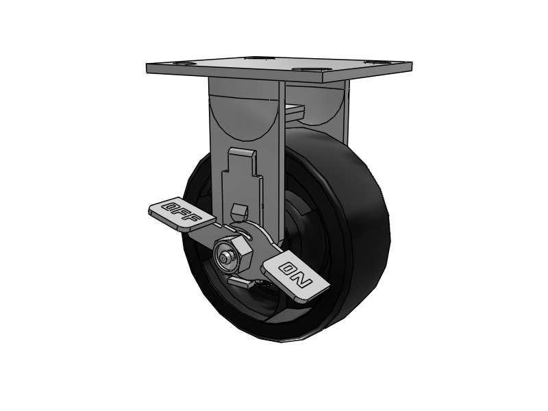 SSER5X2HRTNTBK Pemco Stainless Steel 5 in Plate Caster