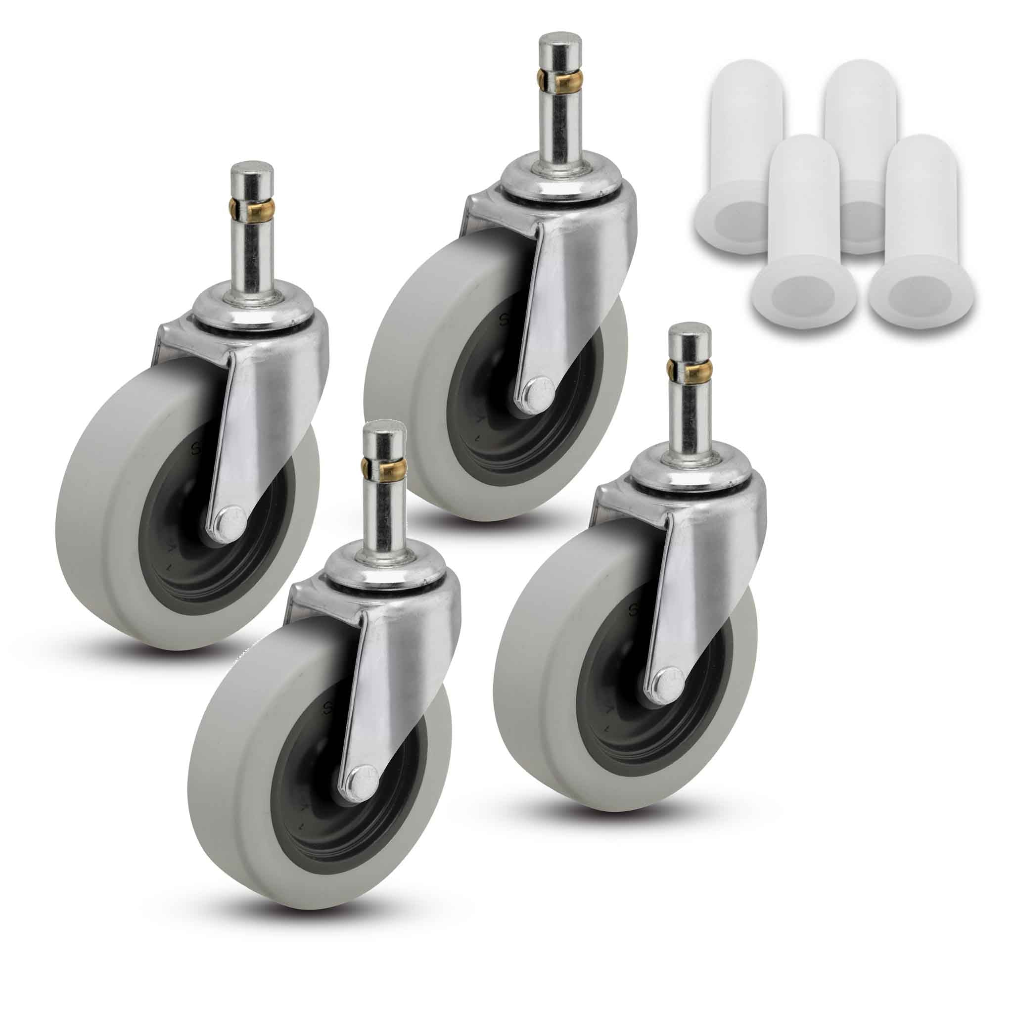 3" Rubbermaid Mop Bucket Caster Kit with 4 Swivel Casters and 4 Sockets