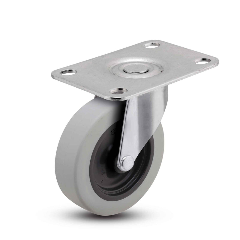 Main view of a Shepherd Casters 3" x 0.8125" wide wheel Swivel caster with 2-5/8" x 3-3/4" top plate, without a brake, Thermoplastic Rubber wheel and 110 lb. capacity part