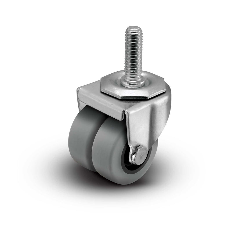 2" Low-Profile TPR Caster with 1/2"x1.5" Thread