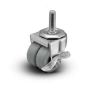 2" Low-Profile TPR Locking Caster with 1/2"x1.5" Thread