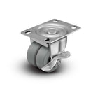 2" Low-Profile TPR Locking Caster with 2-5/8"x3-3/4" Plate