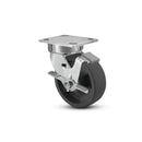 4"x2" Ergonomic Caster – USA Kingpinless Rig, Glass-Filled Polypropylene Wheel, Side Brake