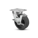 5"x2" Ergonomic Caster – USA Kingpinless Rig, Glass-Filled Polypropylene Wheel, Side Brake