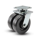 Dual Wheel Kingpinless 8"x2" Phenolic Wheel Caster with 4"x4.5" Plate