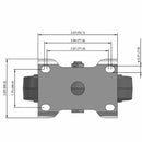 5"x1.25" Performa Delrin Bearing Rigid Caster with 2.6875"x3.625" Plate