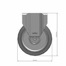 5"x1.25" Performa Delrin Bearing Rigid Caster with 2.6875"x3.625" Plate