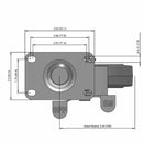 5"x1.25" Performa Delrin Bearing Side-Lock Caster with 2.5"x3.625" Plate