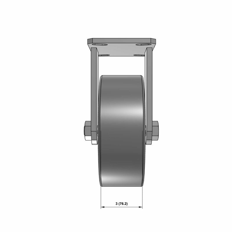 Kingpinless USA-rig 8"x3" Forged Steel Wheel Rigid Caster with 6.25"x4.5" Plate