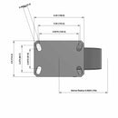 Kingpinless USA-rig 8"x3" Forged Steel Wheel Caster with 6.25"x4.5" Plate