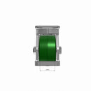 Kingpinless 6"x3" Green Poly-on-Iron Caster with Toe Guard, Top Lock, and 6.25"x4.5" Plate