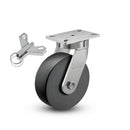 Kingpinless 6"x3" Trionix Nylon Caster with 7.25"x5.25" Plate & Swivel Lock