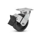 6"x2" Ergonomic Caster – USA Kingpinless Rig, Glass-Filled Polypropylene Wheel, Face Brake