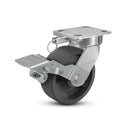 6"x2" Ergonomic Caster – USA Kingpinless Rig, Glass-Filled Polypropylene Wheel, Metal Face Brake, Swivel Lock