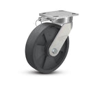 8"x2" Ergonomic Caster 9.5 OAH – USA Kingpinless Rig, Glass-Filled Polypropylene Wheel, Swivel Lock