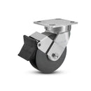 6"x2" Ergonomic Caster – USA Kingpinless Rig, Trionix Steel Replacement Wheel, Face Brake