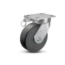 4"x2" Ergonomic Caster – USA Kingpinless Rig, Trionix Steel Replacement Wheel, Swivel Lock