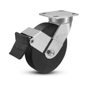 8"x2" Ergonomic Caster – USA Kingpinless Rig, Trionix Steel Replacement Wheel, Face Brake