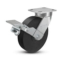 8"x2" Ergonomic Caster – USA Kingpinless Rig, Trionix Steel Replacement Wheel, Metal Face Brake