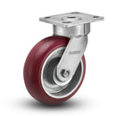 6"x2" Maintenance-Free Swivel Caster with MAX-Efficiency Maroon Wheel
