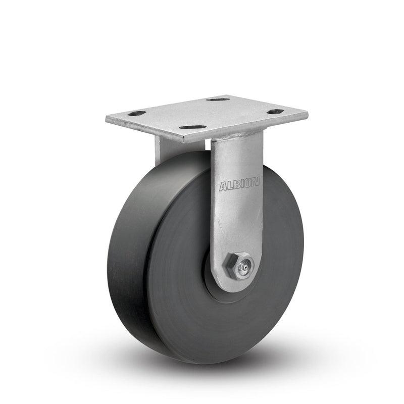 Kingpinless 4"x2" Trionix Nylon Rigid Caster with 4"x4.5" Plate