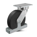 8"x2" USA Ergonomic Swivel Caster (9.5" OAH) with HD Nylon Wheel, Toe Guard, and 6.25"x4.5" Plate