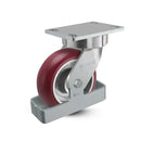 6"x2" USA Ergonomic Swivel Caster with MAX-Efficiency Wheel, Toe Guard, and 6.25"x4.5" Plate