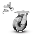 Kingpinless 4"x1.5" Forged Steel Wheel Caster with 4"x4.5" Plate & Swivel Lock