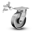 Kingpinless 6"x2" Forged Steel Wheel Caster with 4"x4.5" Plate & Swivel Lock