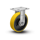 Kingpinless 6"x2" HD Poly-on-Iron Rigid Caster with 4"x4.5" Plate