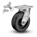 Kingpinless 8"x2" Phenolic Wheel Caster with 4"x4.5" Plate & Swivel Lock