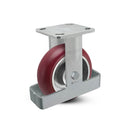 6"x2" USA Ergonomic Rigid Caster with MAX-Efficiency Wheel, Toe Guard, and 4"x4.5" Plate