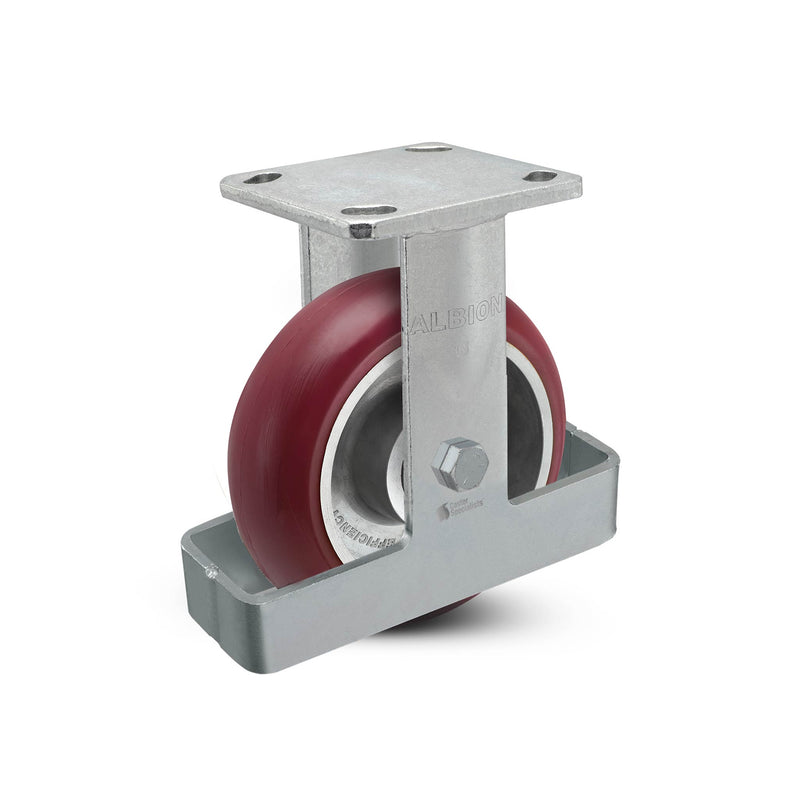 6"x2" USA Ergonomic Rigid Caster with MAX-Efficiency Wheel, Toe Guard, and 4"x4.5" Plate