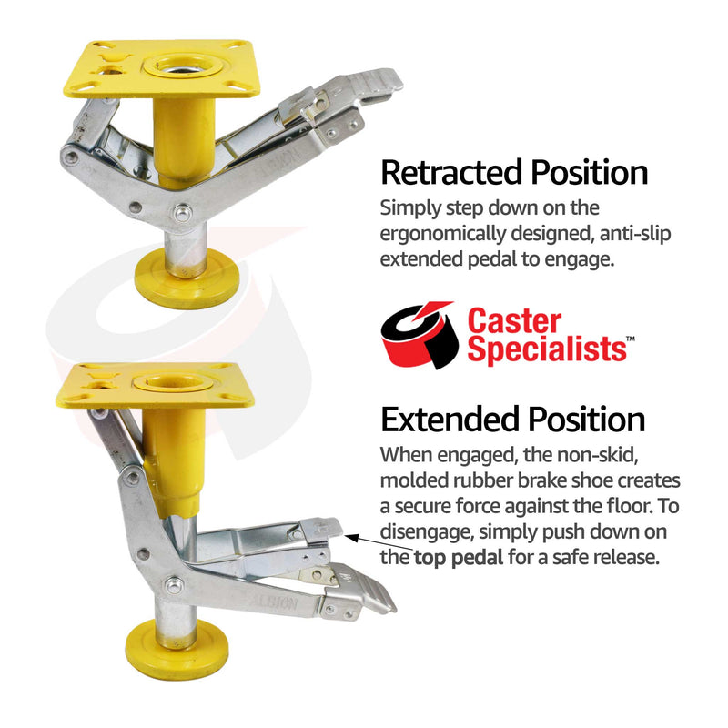 8" Ergonomic Floor Lock for Casters with 10.125" Height