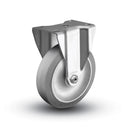 4"x1.25" Rigid Plate Caster with Performa Rubber Ball Bearing Wheel