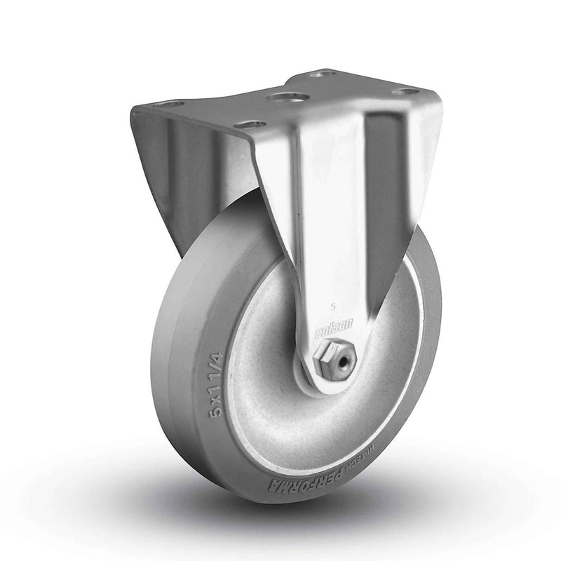 3.5"x1.25" Performa Delrin Bearing Rigid Caster with 2.6875"x3.625" Plate