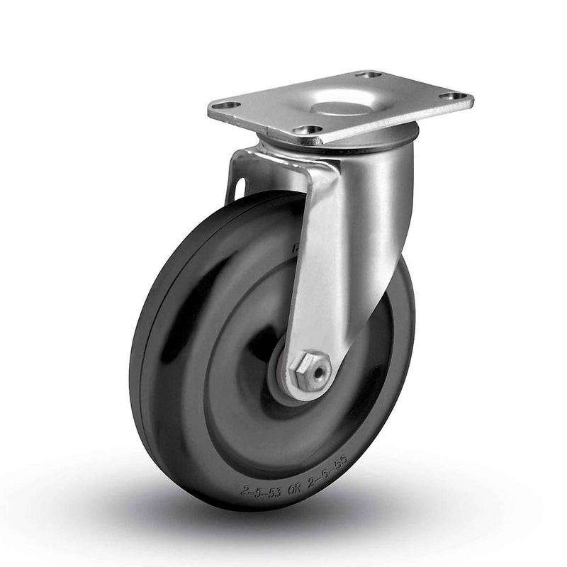 3.5"x1.25" Polyolefin Ball Bearing Caster with 2.5"x3.625" Plate