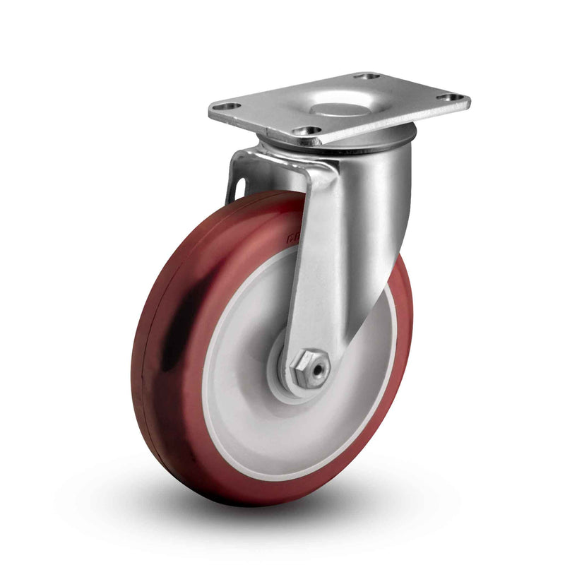 3.5"x1.25" HI-TECH Delrin Bearing Caster with 2.5"x3.625" Plate