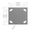4"x2" USA HI-TECH Easy-Roll Polyurethane Rigid Caster | 720 lb