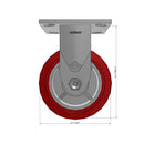 5"x2" USA HI-TECH Easy-Roll Polyurethane Rigid Caster | 900 lb