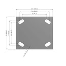 5"x2" USA HI-TECH Easy-Roll Polyurethane Rigid Caster | 900 lb