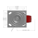 5"x2" USA HI-TECH Easy-Roll Polyurethane Swivel Caster | 900 lb