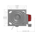 5"x2" USA HI-TECH Easy-Roll Polyurethane Swivel Caster w/ Brake | 900 lb