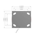6"x2" USA HI-TECH Easy-Roll Polyurethane Rigid Caster | 1,100 lb