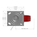 6"x2" USA HI-TECH Easy-Roll Polyurethane Swivel Caster | 1,100 lb