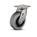 Stainless 8"x2" Performa Rubber (Flat/Conductive) Precision Ball Bearing Caster with 4"x4.5" Plate