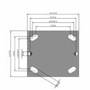4"x2" Thermo-Rubber (Flat) Delrin Bearing Rigid Caster with 4"x4.5" Plate