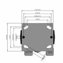 5"x2" Polypropylene HD Delrin Bearing Rigid Side-Lock Caster with 4"x4.5" Plate