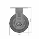 5"x2" Thermo-Rubber (Flat) Delrin Bearing Rigid Caster with 4"x4.5" Plate