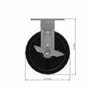 6"x2" Polypropylene HD Delrin Bearing Rigid Side-Lock Caster with 4"x4.5" Plate
